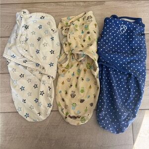 Set of Three Baby Swaddle Wraps